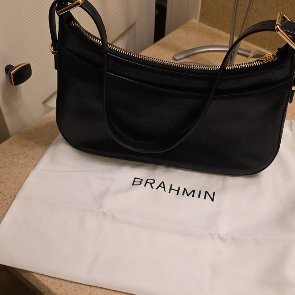 Brahmin Black and Gold Shoulder Bag - Picture 2 of 7